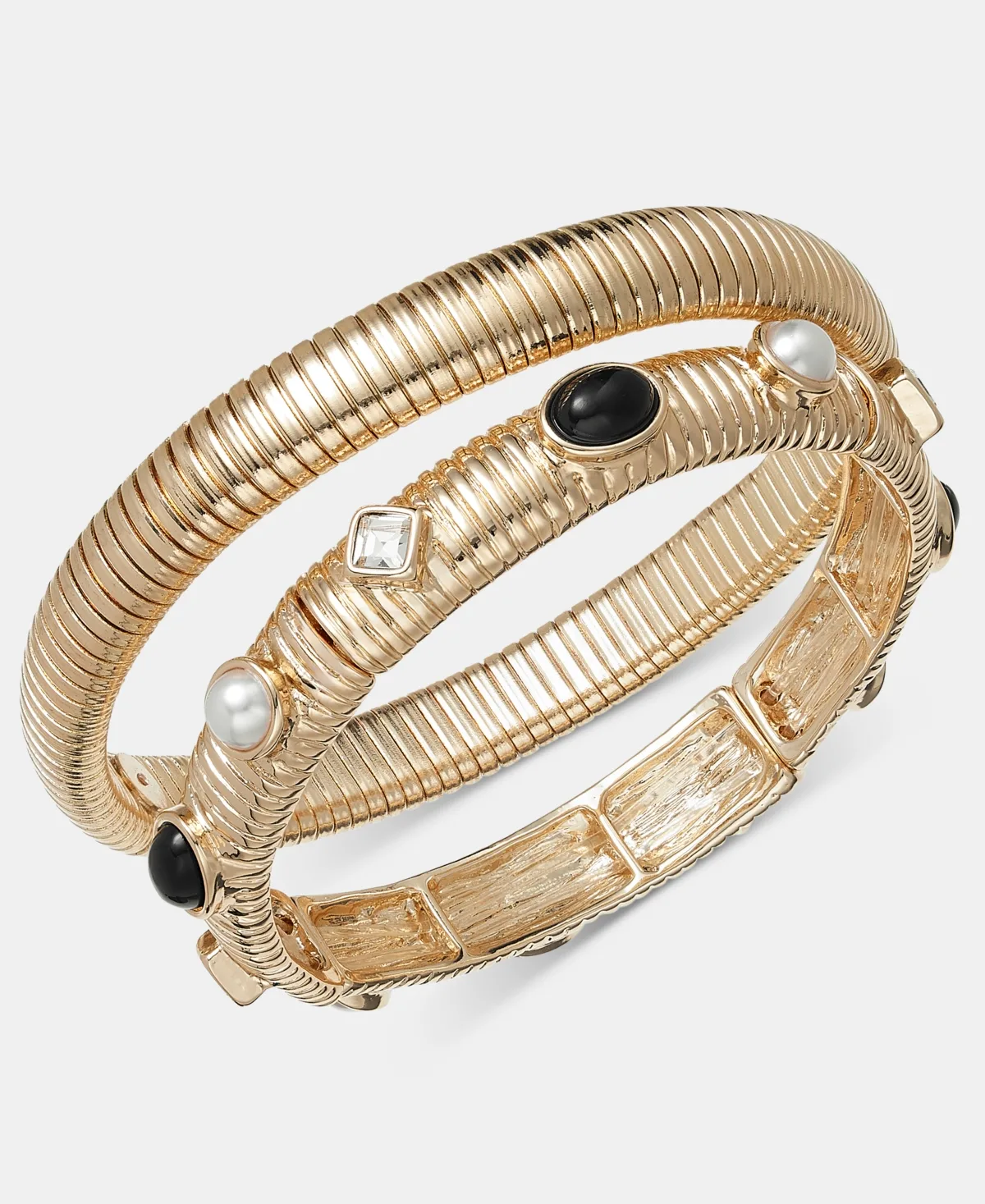 Beaded and Solid Bangles, Set of Two by I.n.c. International Concepts