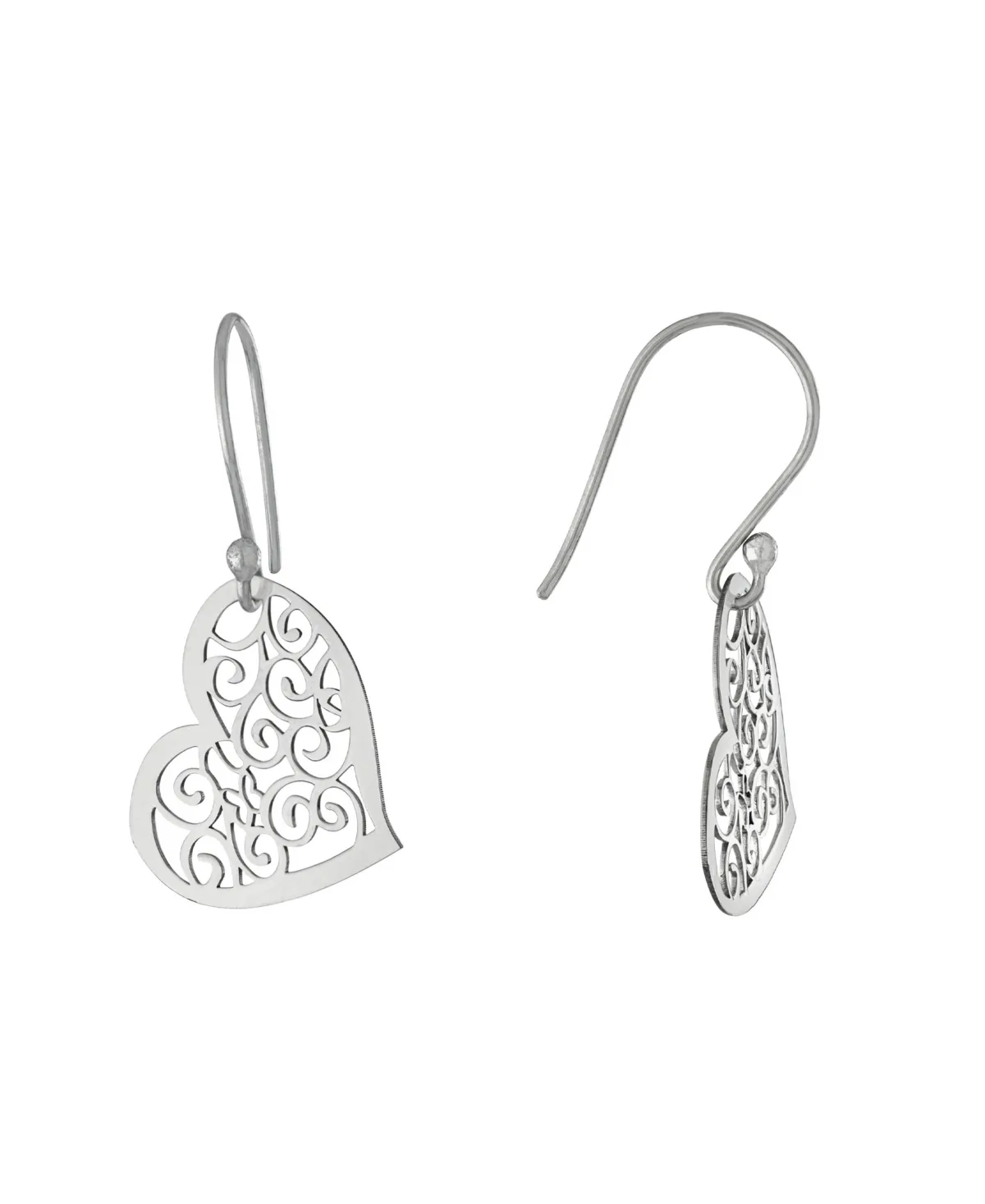 Laser Cut Scroll Heart Drop Earrings by Macy's