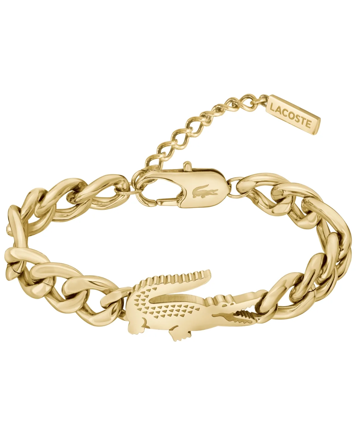 Crocodile Ip Plated Bracelet by Lacoste