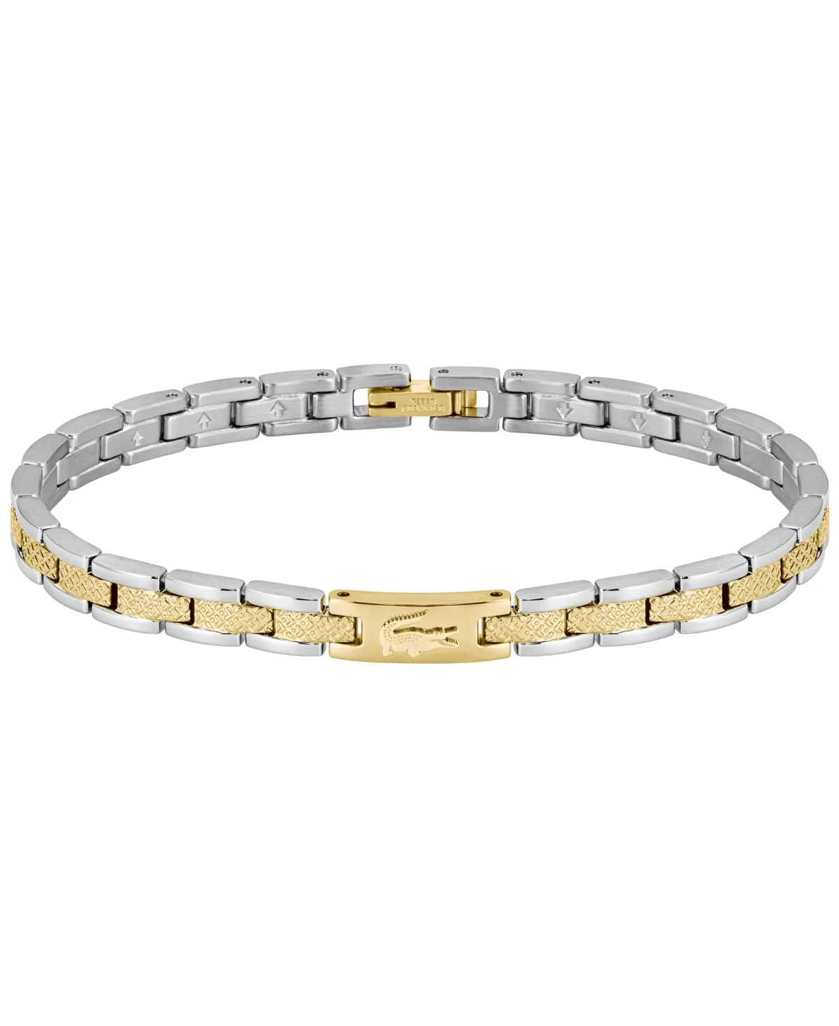 Metropole Two Tone Stainless Steel Metal Link Bracelet by Lacoste