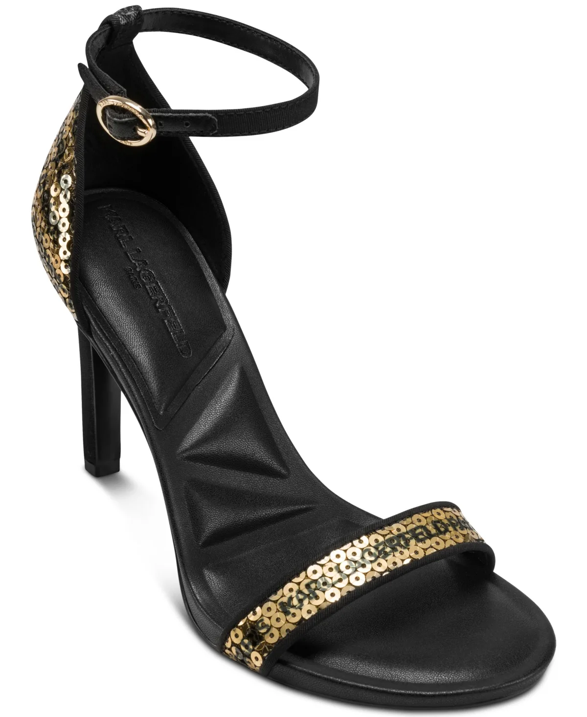 Kenz Logo Sequin Dress Sandals by Karl Lagerfeld Paris