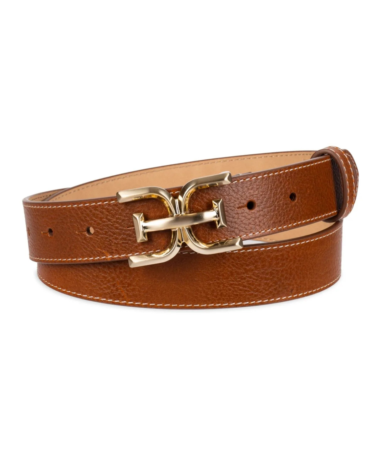 Slim Double-E Plaque Buckle Belt