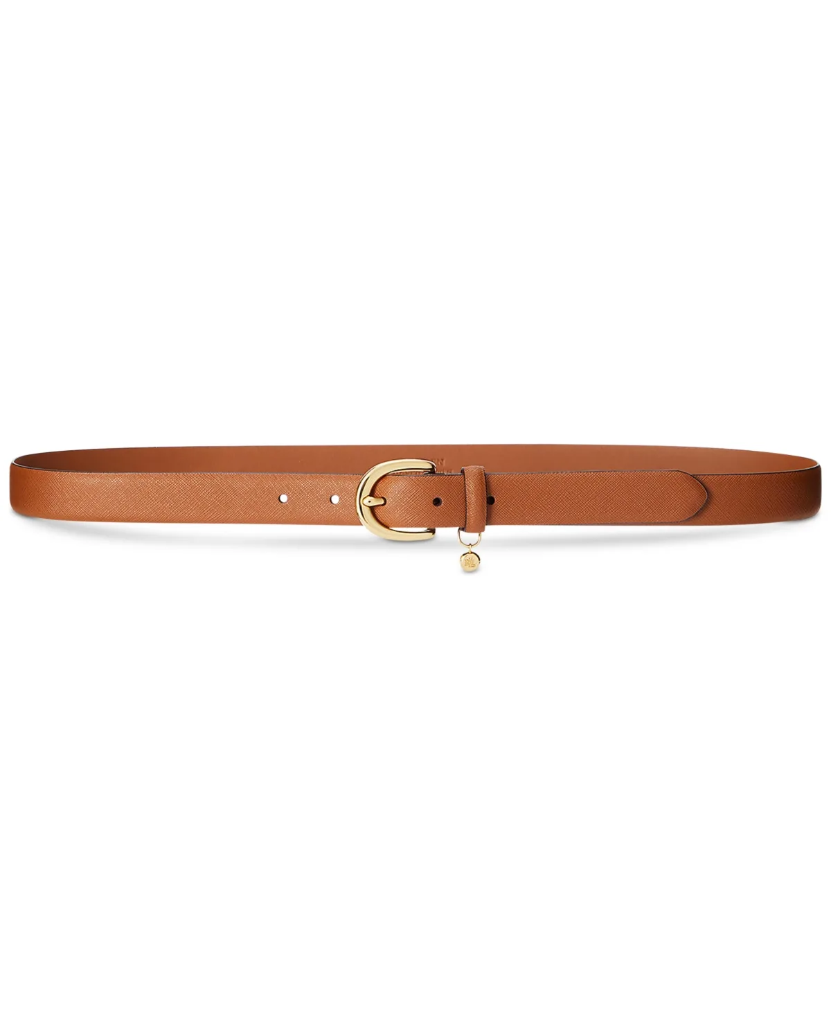 Charm Crosshatch Leather Belt by Lauren Ralph Lauren
