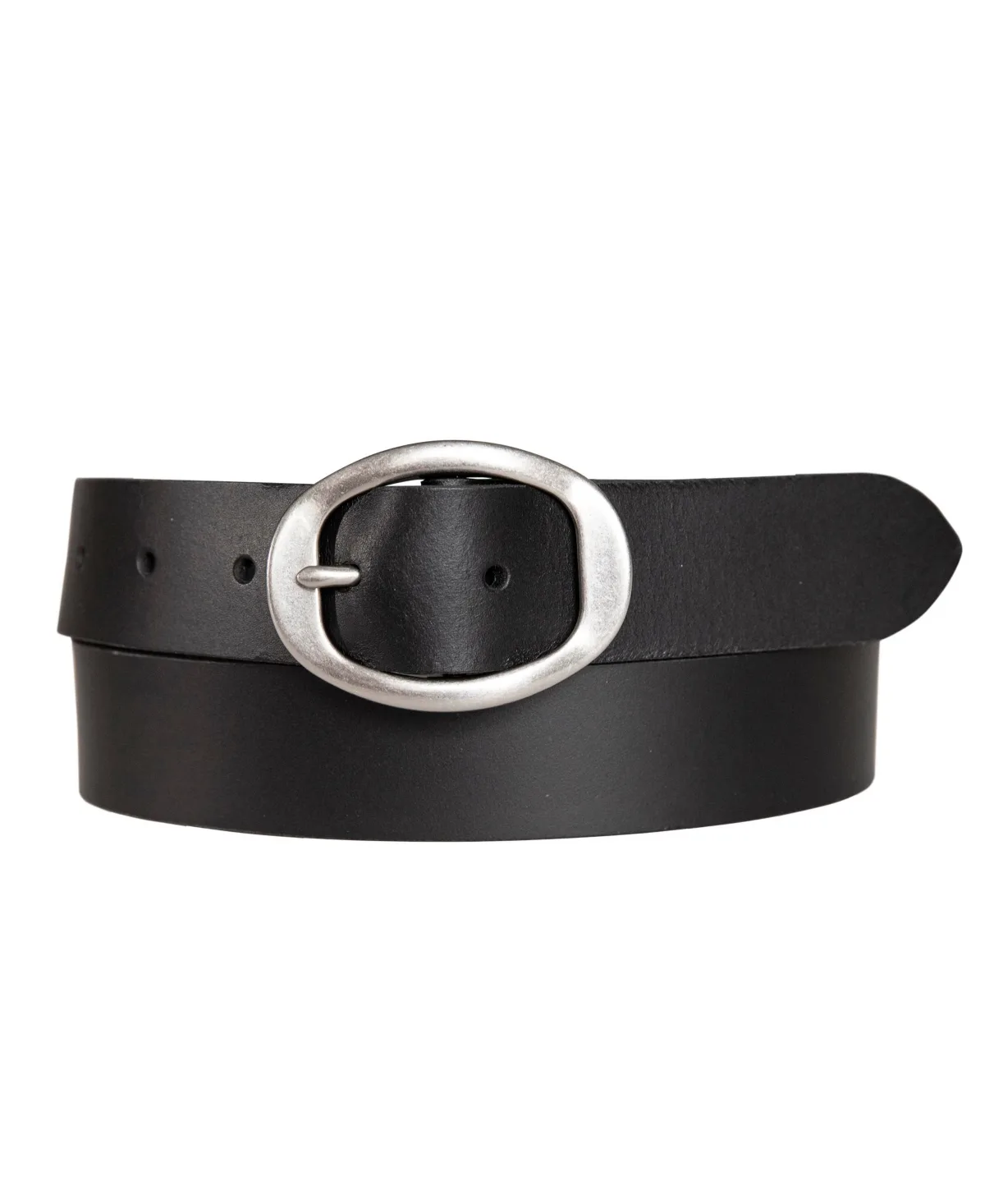 Oval Center Bar Buckle Leather Belt by Lucky Brand