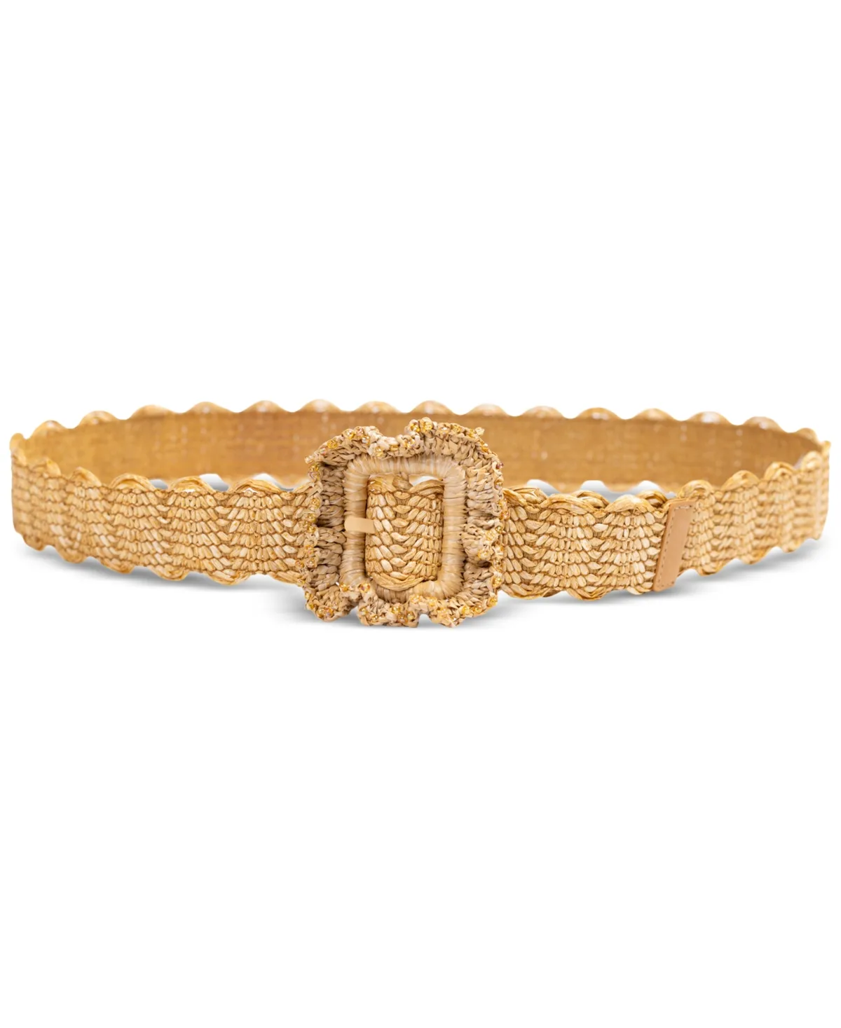 Scalloped Edge Raffia Woven Belt by Sam Edelman