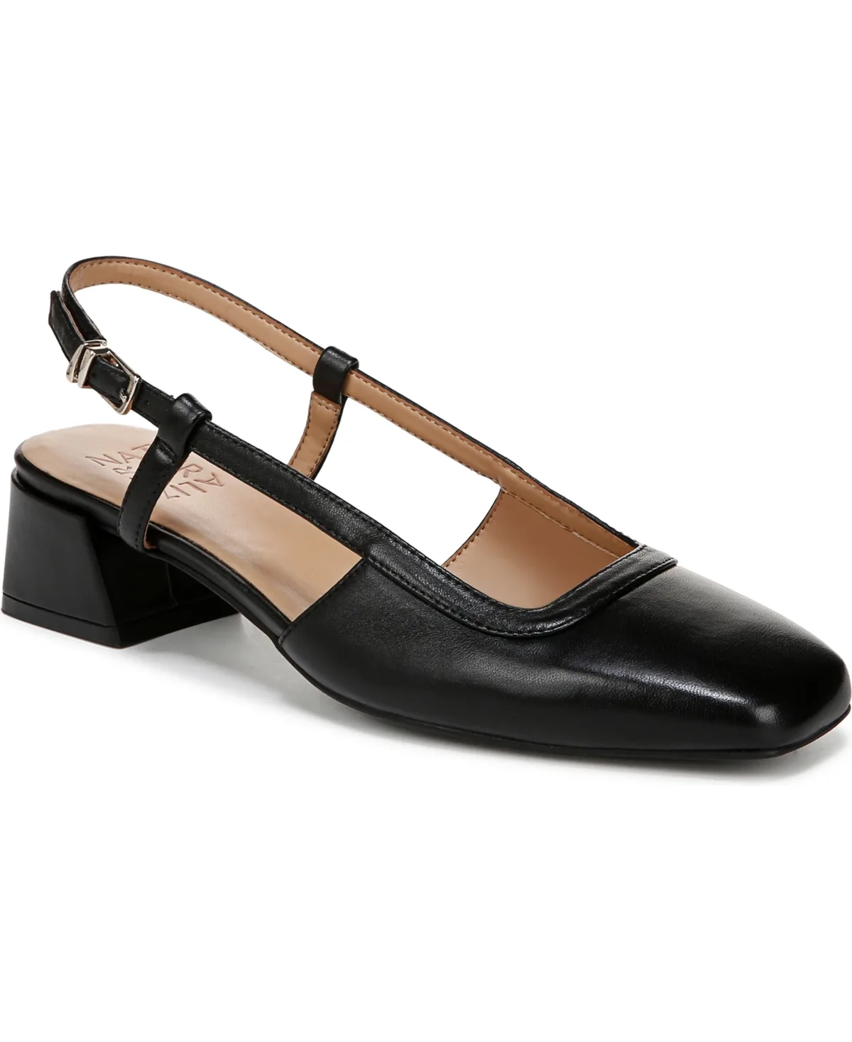 Harper Block Heel Square Toe Slingback Pumps