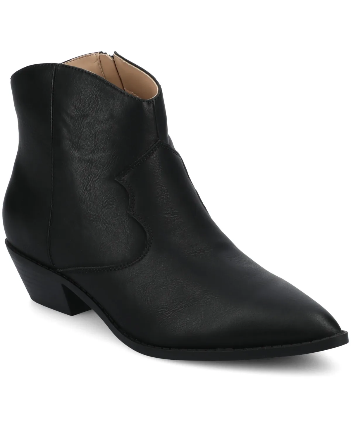 Taliah Cuban Heel Comfort Ankle Booties by Journee Collection