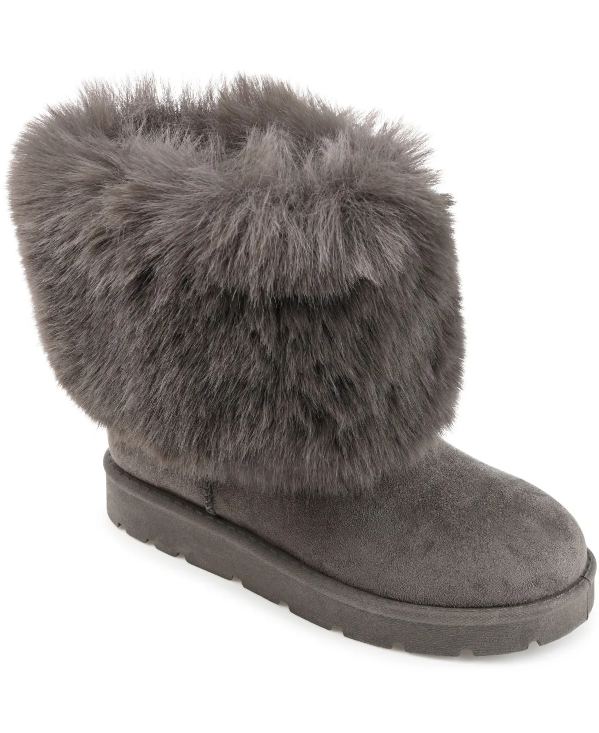 Shanay Lug Sole Faux Fur Cold Weather Boots by Journee Collection