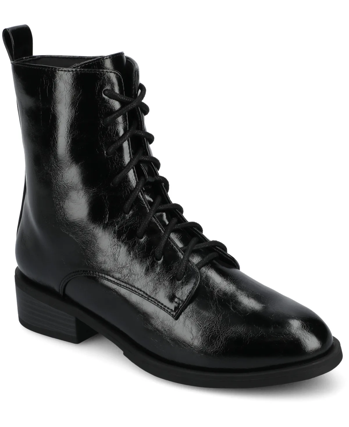 Vienna Lace Up Stacked Heel Booties