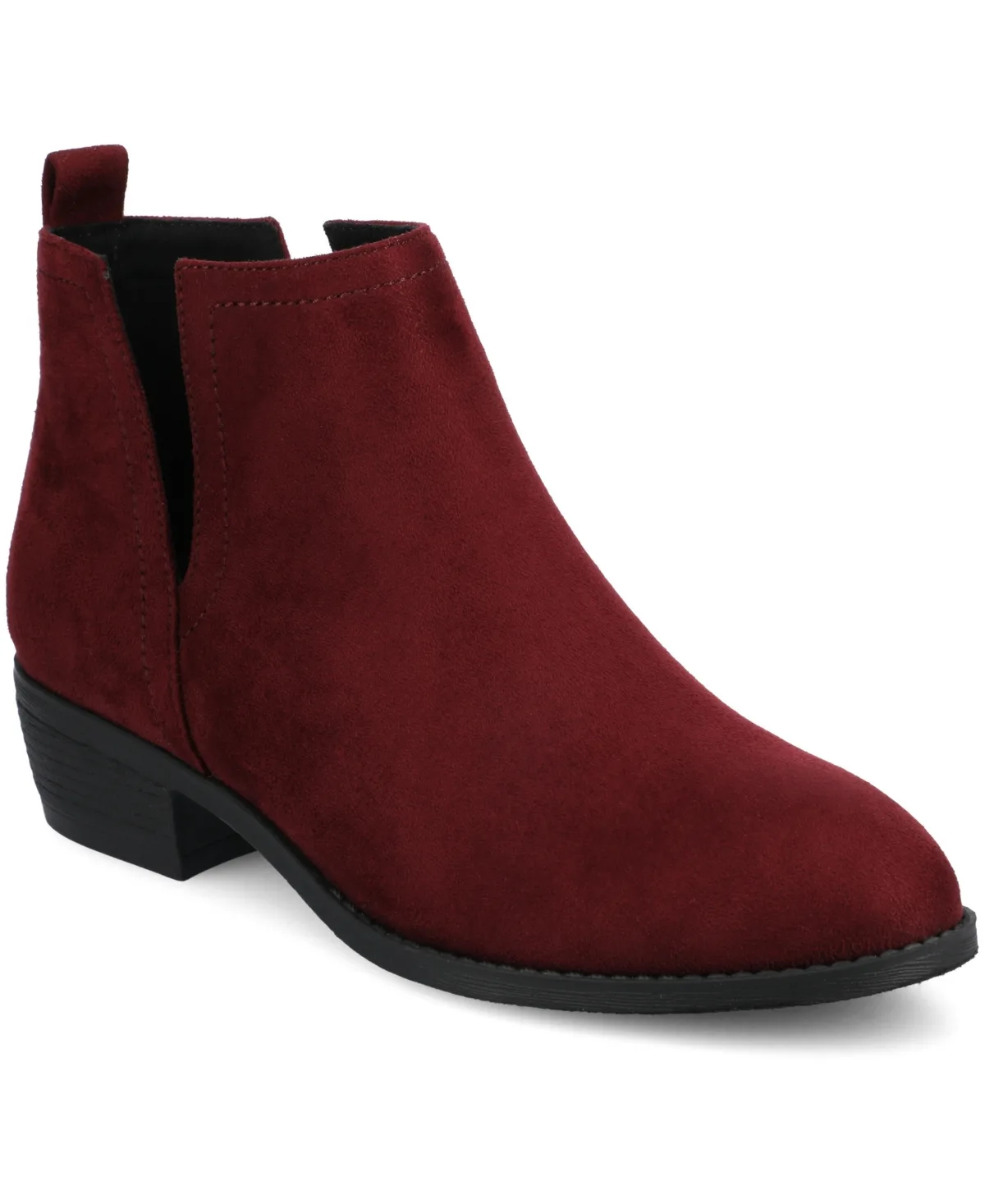 Rimi Notched Ankle Stacked Heel Booties by Journee Collection