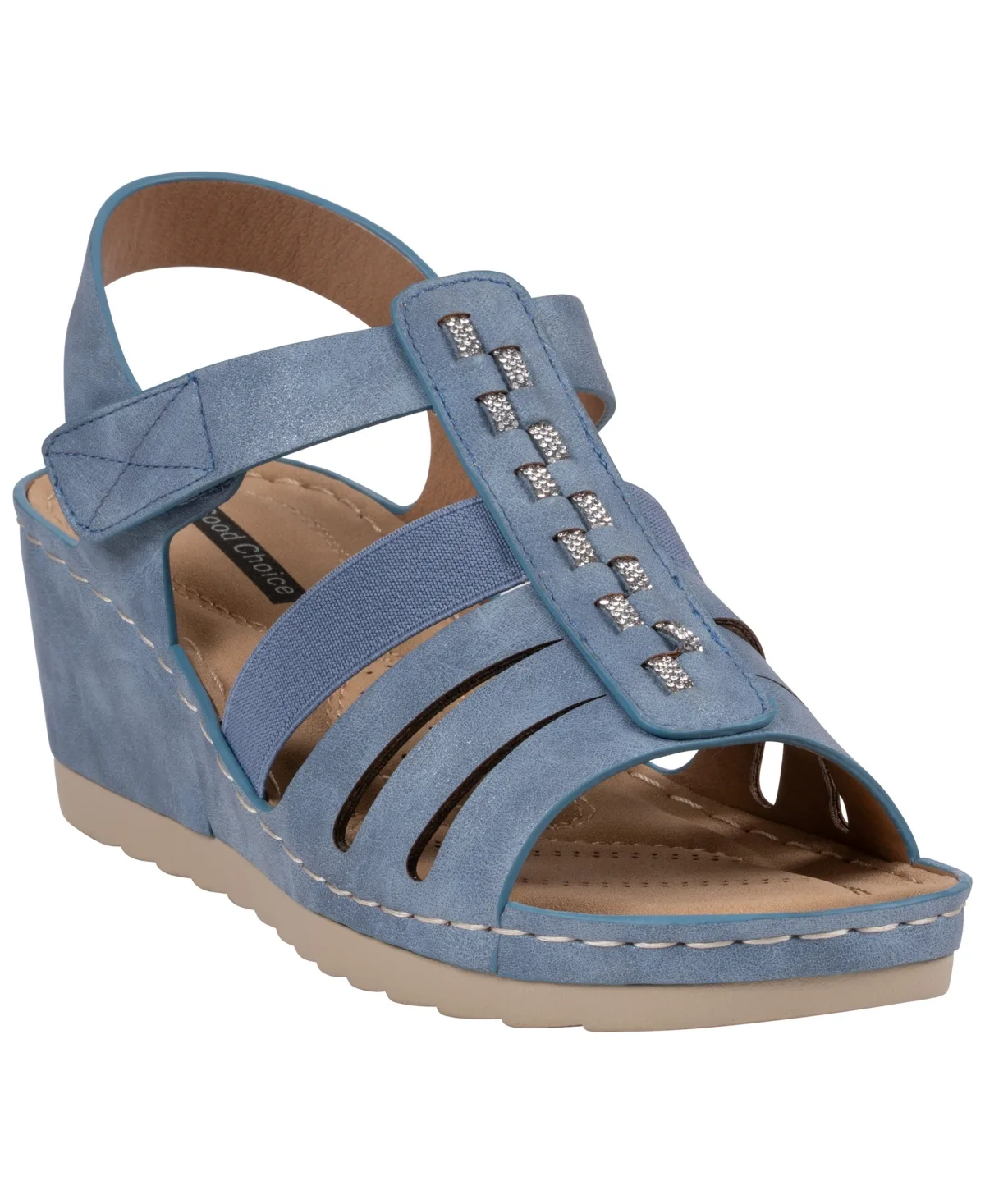 Yuna Strappy Round Toe Wedge Sandals by Gc Shoes