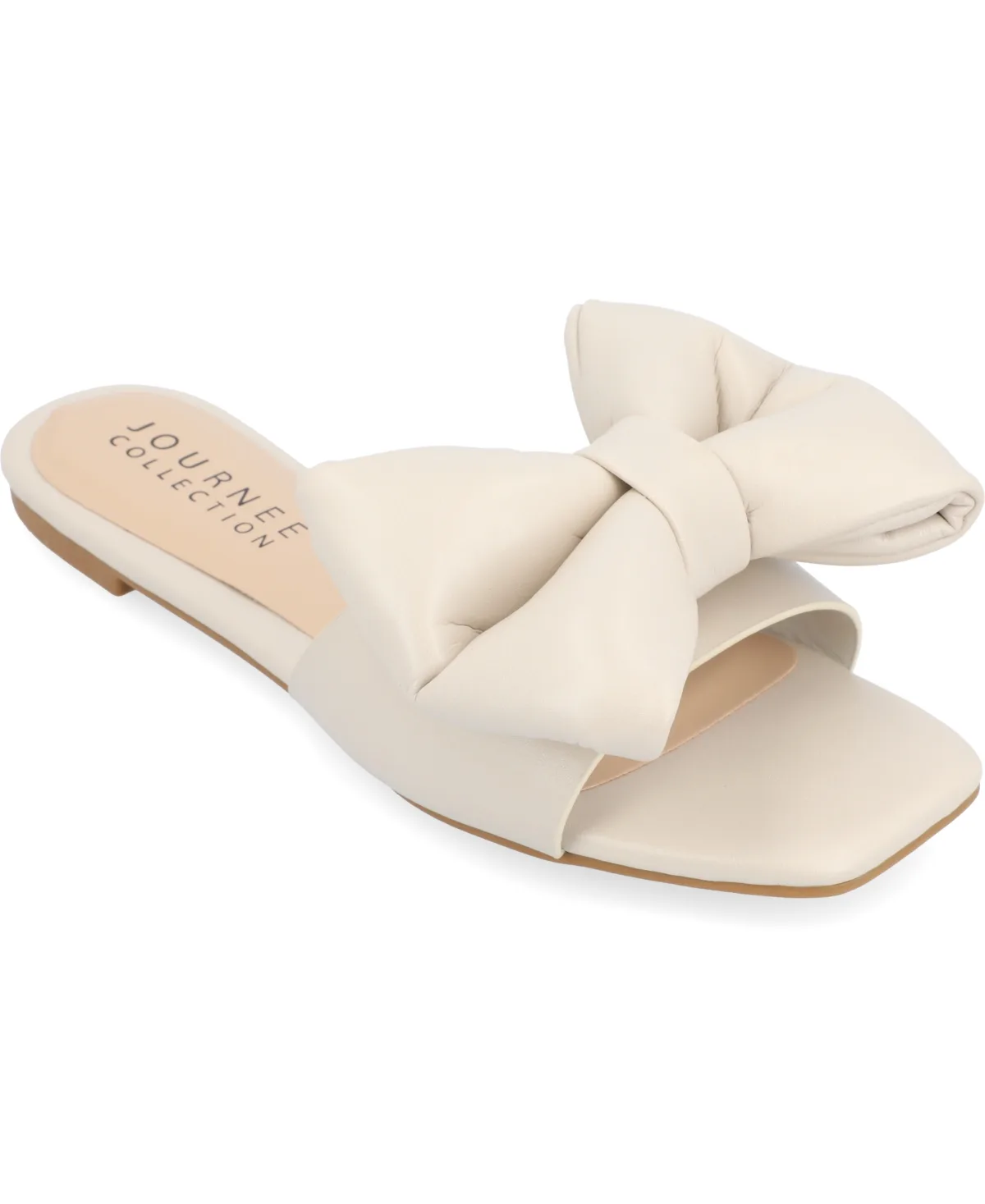 Fayre Oversized Bow Flat Sandals by Journee Collection