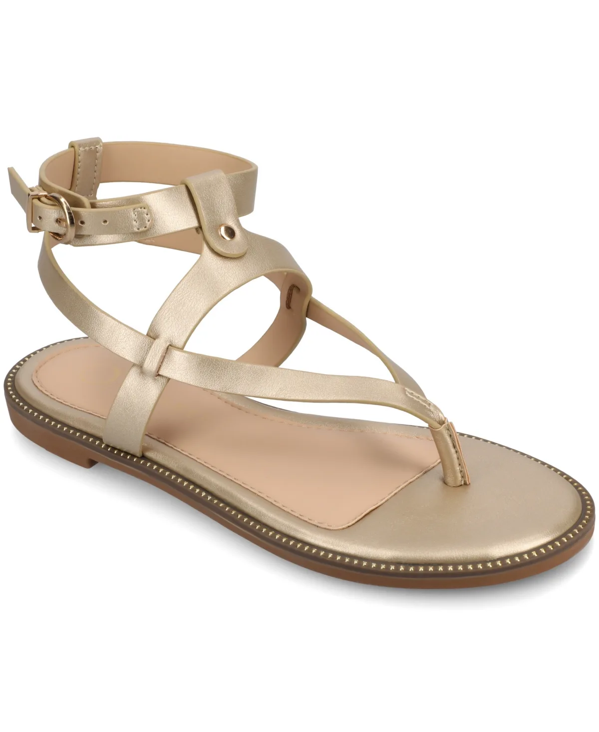 Tangie Ankle Strap Flat Sandals