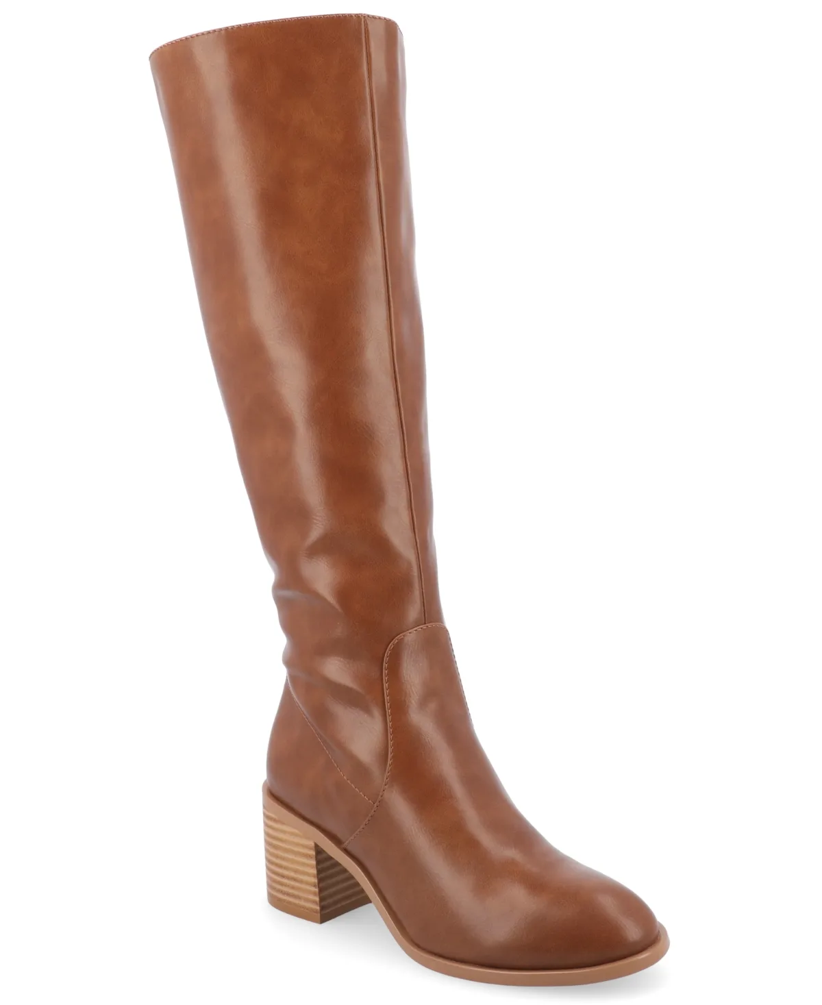 Romilly Wide Width Round Toe Block Heel Knee High Boots by Journee Collection