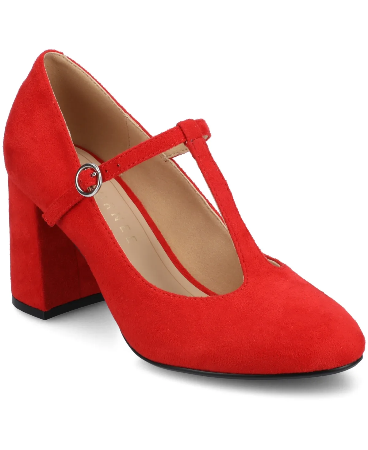 Talani T-Strap Almond Toe Dress Pumps by Journee Collection
