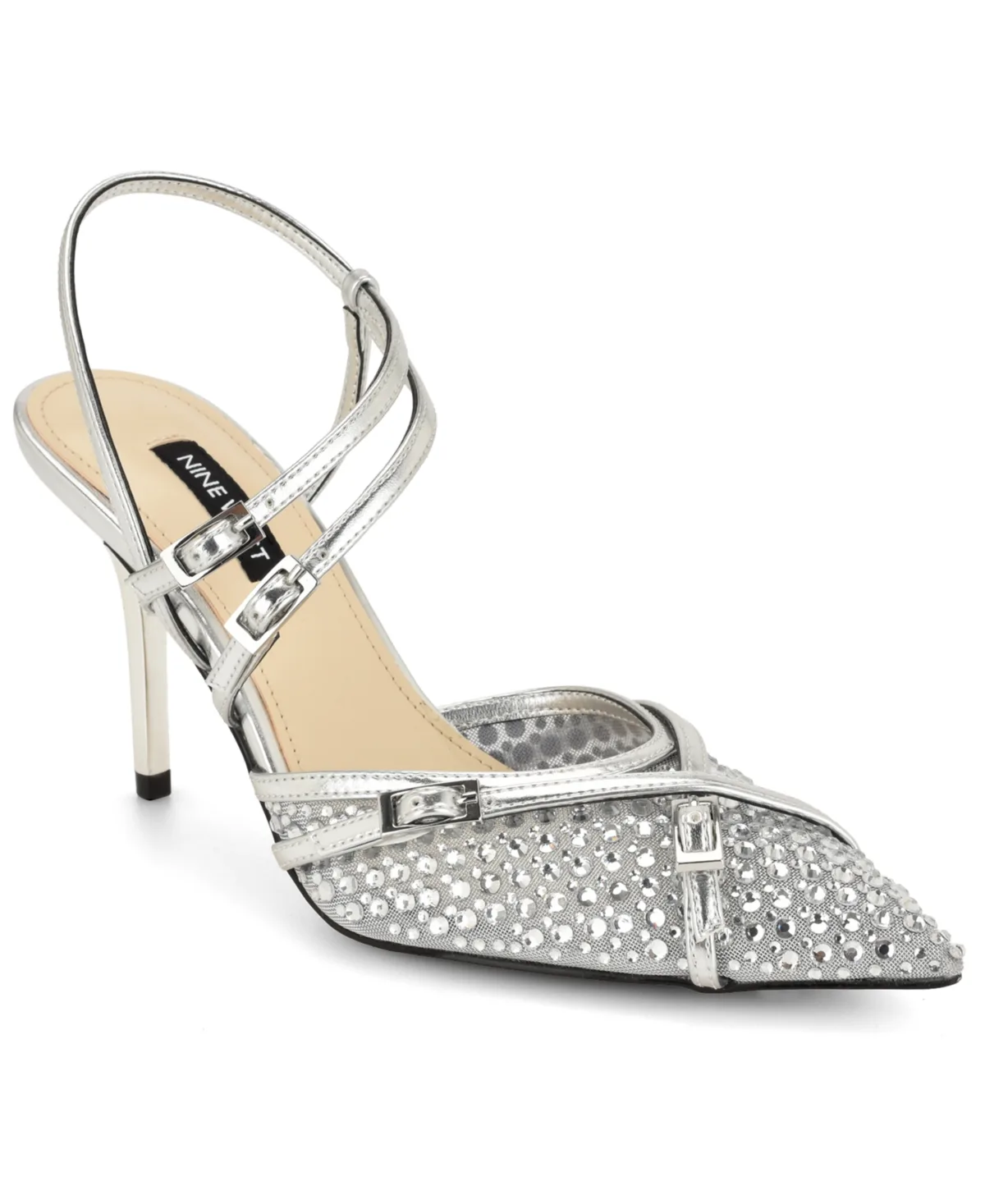Pertee Embellished Strappy Stiletto Pumps by Nine West