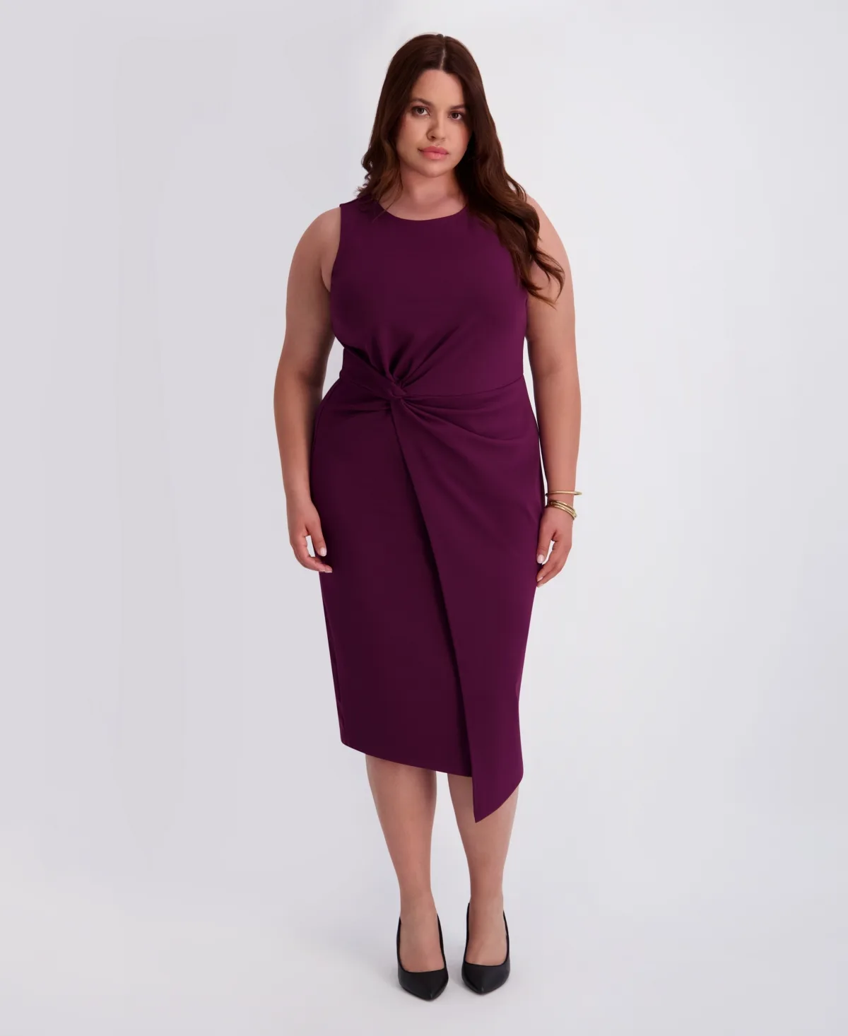 Side-Knot Midi Dress by Siena