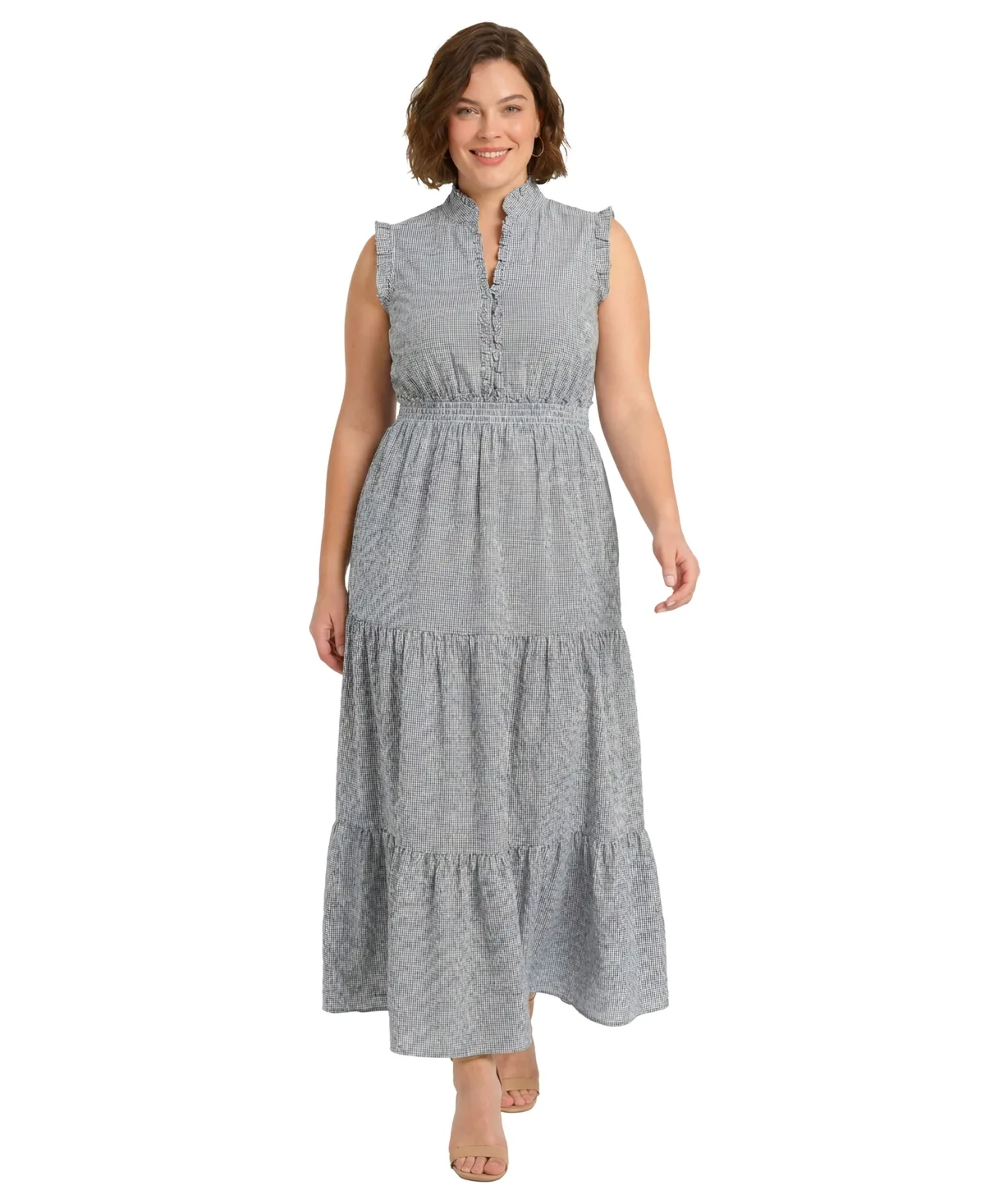 Sleeveless Tiered Maxi Dress by London Times