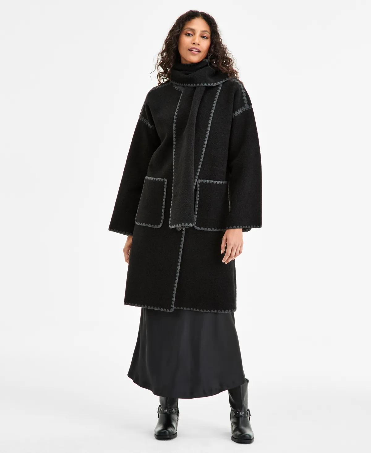 Button-Front Scarf Coat by Bcbgmaxazria
