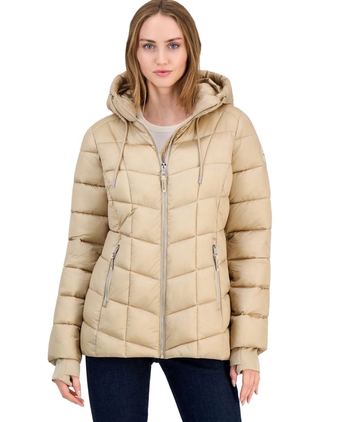 Packable Hooded Drawstring Puffer Jacket