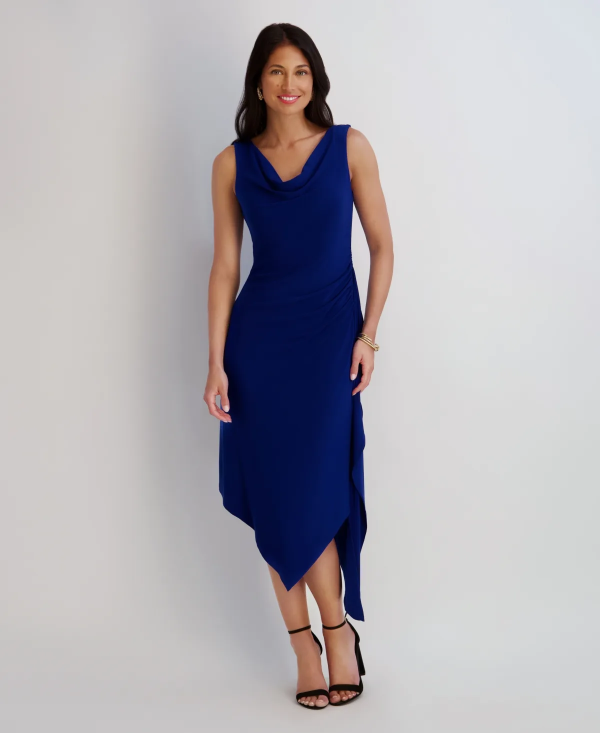 Cowl Neck Side Draping Midi Dress by Kensie