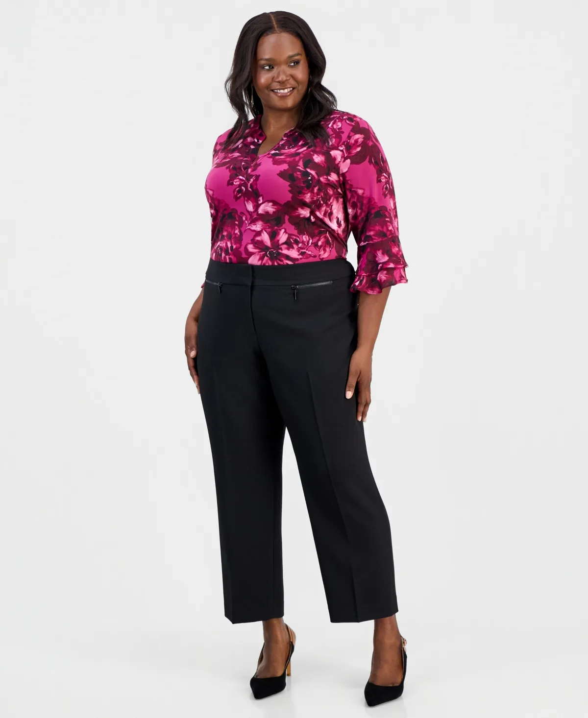 High-Rise Slim-Leg Pants by Kasper