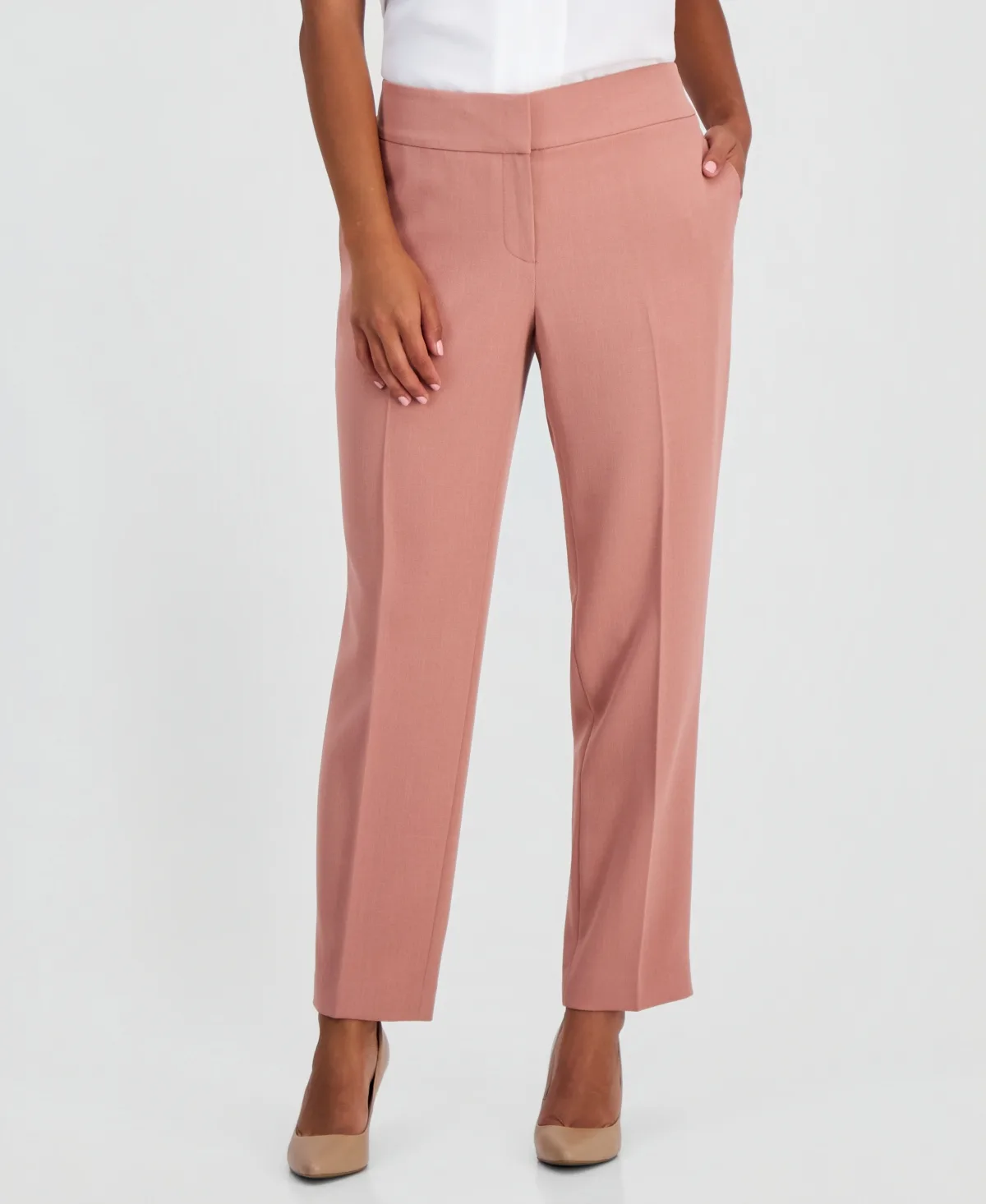 Mid Rise Straight-Leg Pants