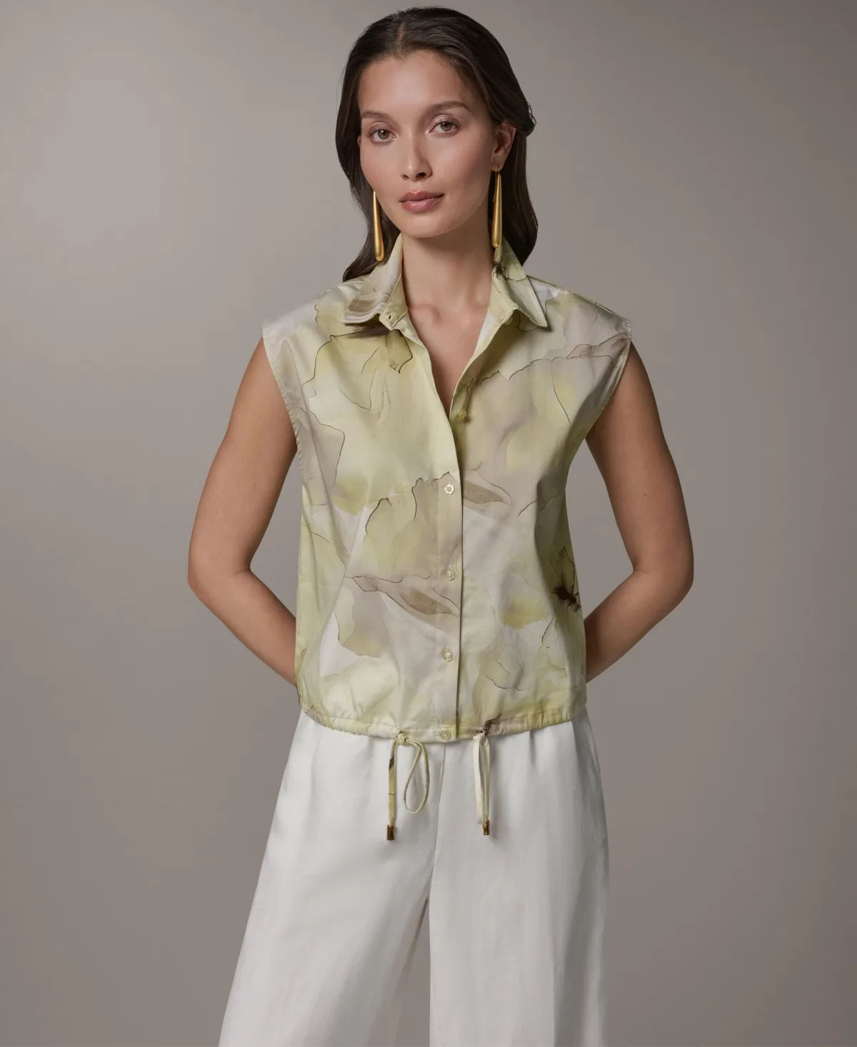 Collared Neck Top by Donna Karan New York