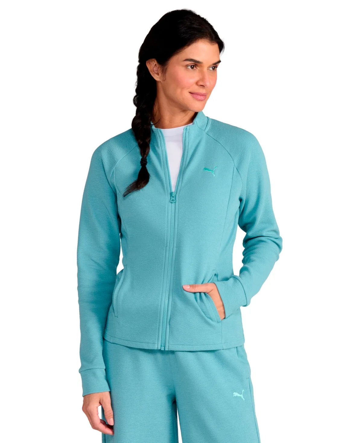 Textured Knit Full-Zip Jacket by Puma