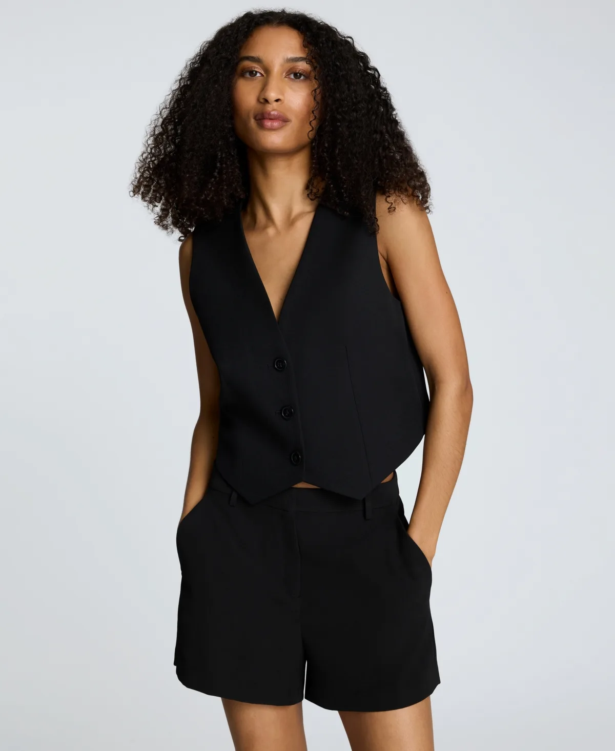 Luxe Twill Three-Button Vest by Kenneth Cole