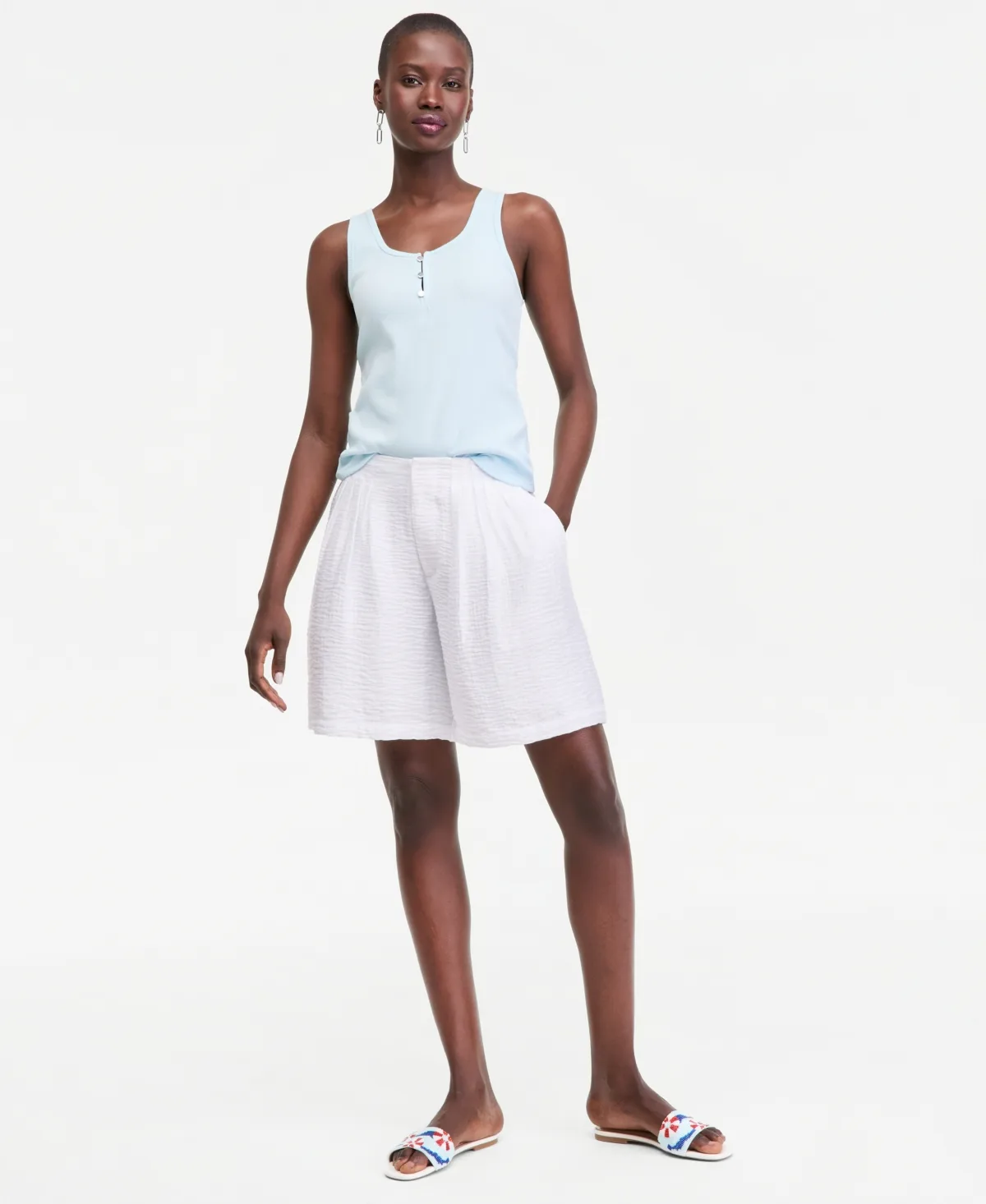 Pleated Gauze Shorts by On 34th
