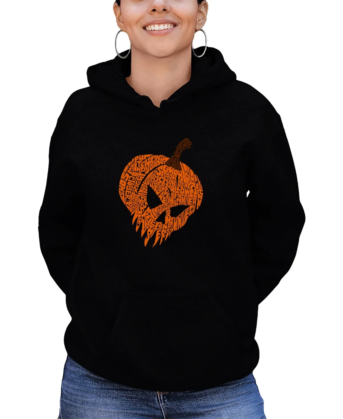 Evil Pumpkin Word Art Long Sleeve Sweatshirt by La Pop Art