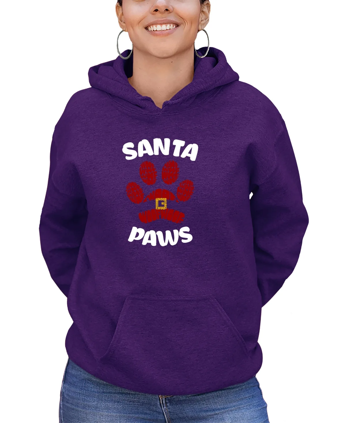Santa Paws Word Art Long Sleeve Sweatshirt by La Pop Art