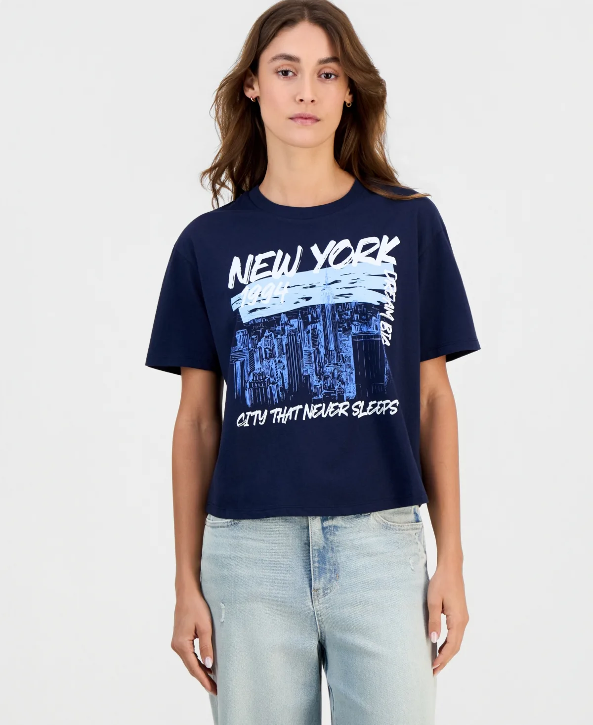 New York Skyline Graphic Crop Tee by Rebellious One