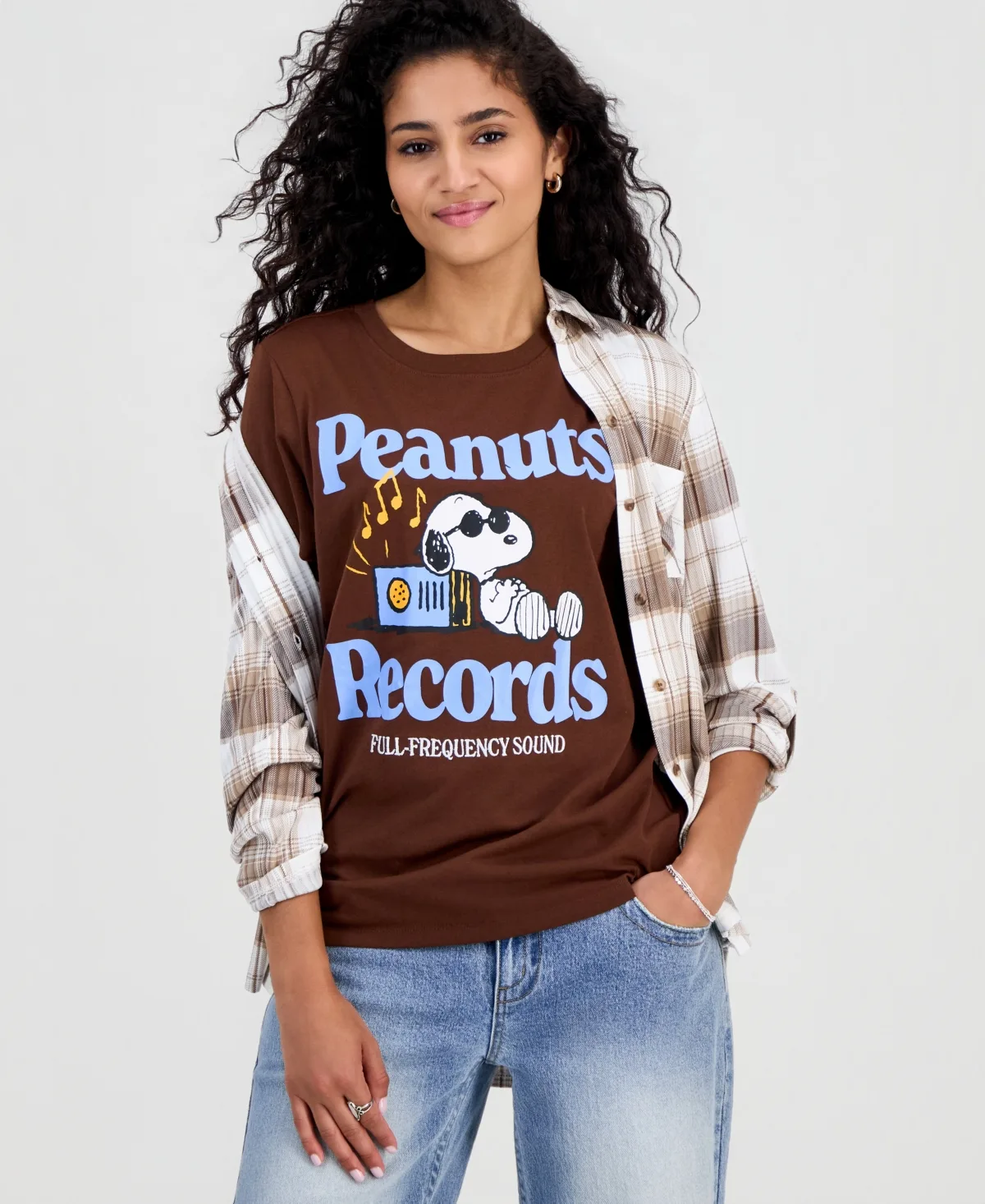 Peanuts Records Graphic Print T-Shirt by Snoopy