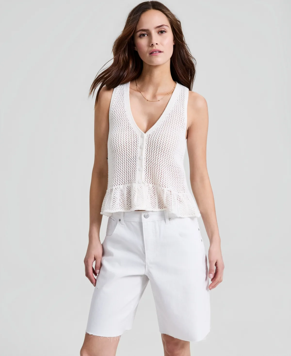 V-Neck Knit Peplum Top by And Now This