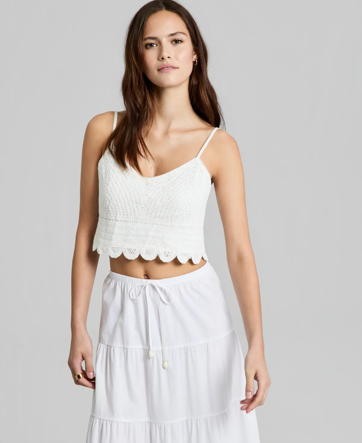 Cotton Crochet Cropped Top by And Now This