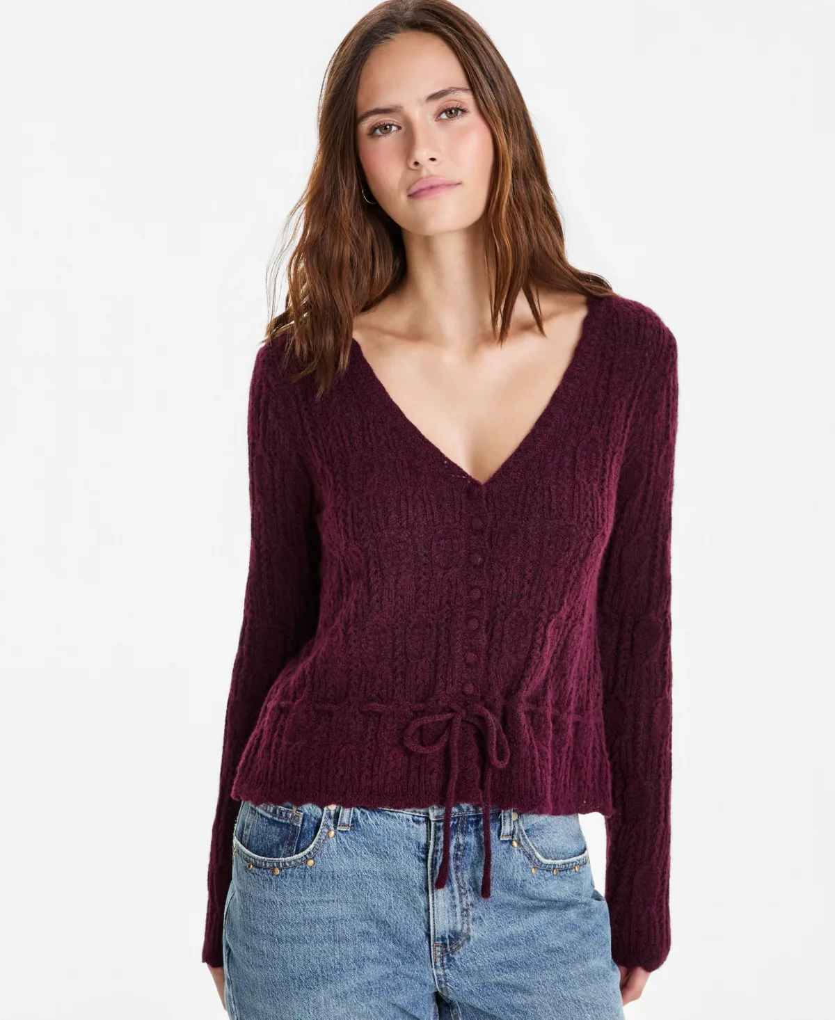 Femme Peplum Tie-Waist Cardigan by And Now This