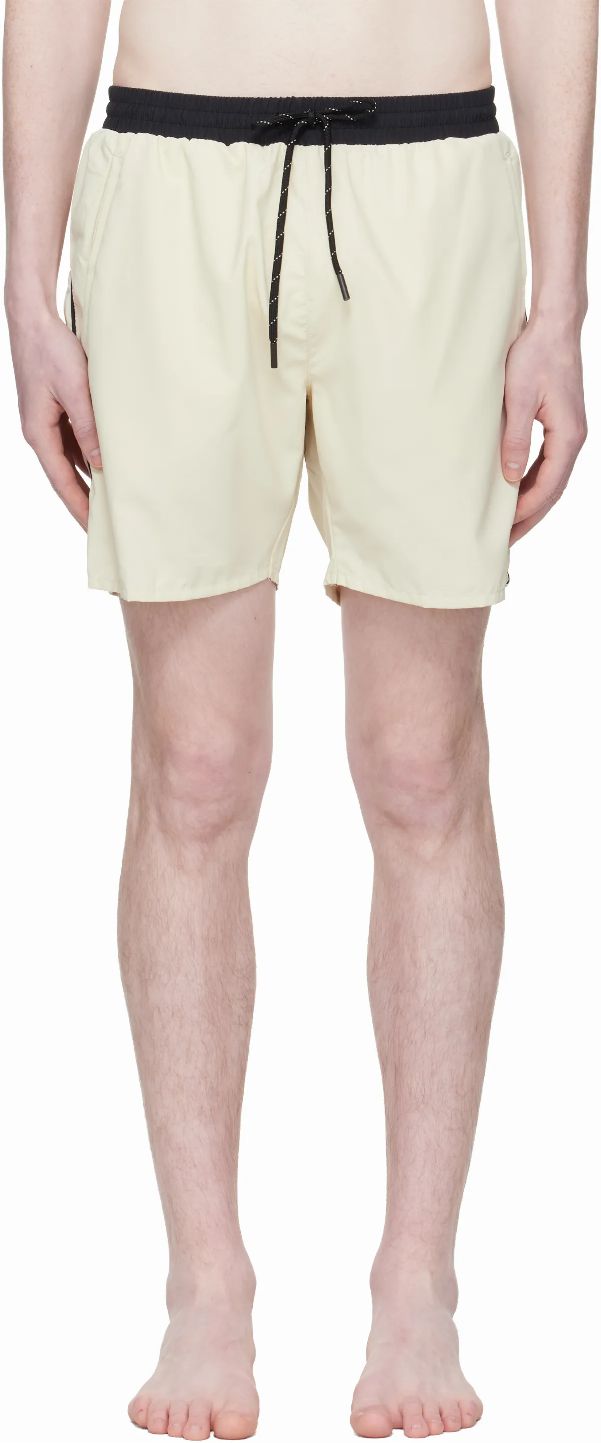 Off-White Contrast Band Logo Swim Shorts