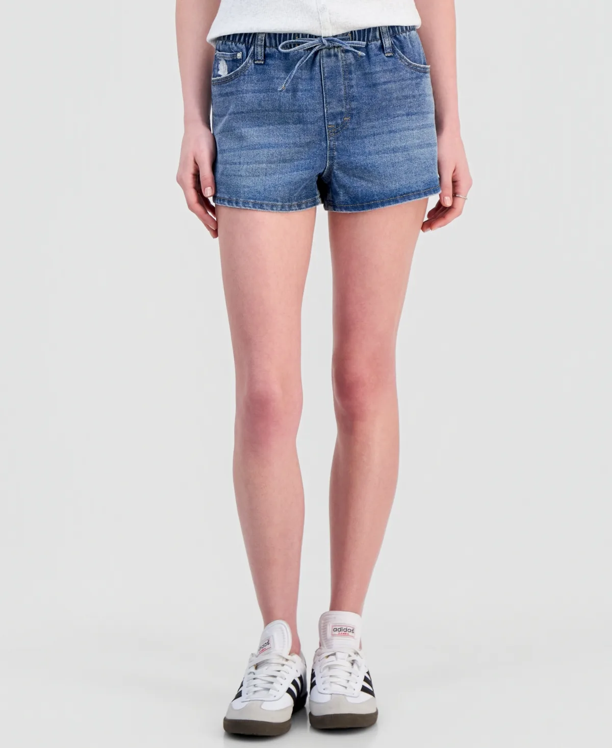 Embroidered Seashell Drawstring Shorts by Vanilla Star