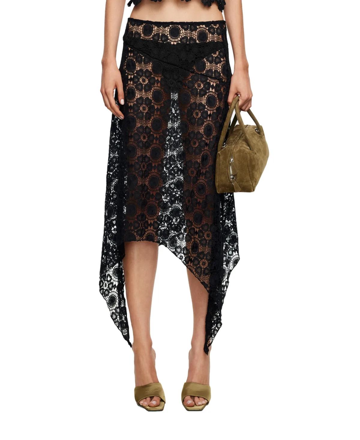 Trophy Asymmetric Midi Skirt by Lioness
