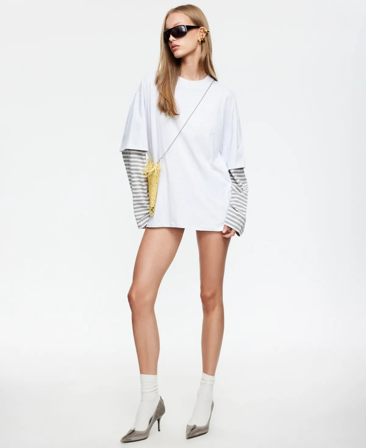 Bottega Long-Sleeve Crewneck Shirt by Lioness