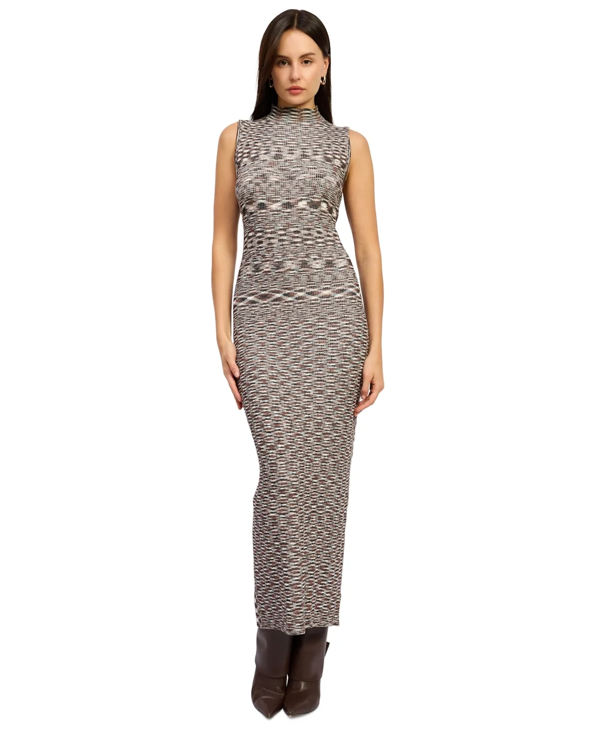 Lila Sleeveless Mock Neck Maxi Dress