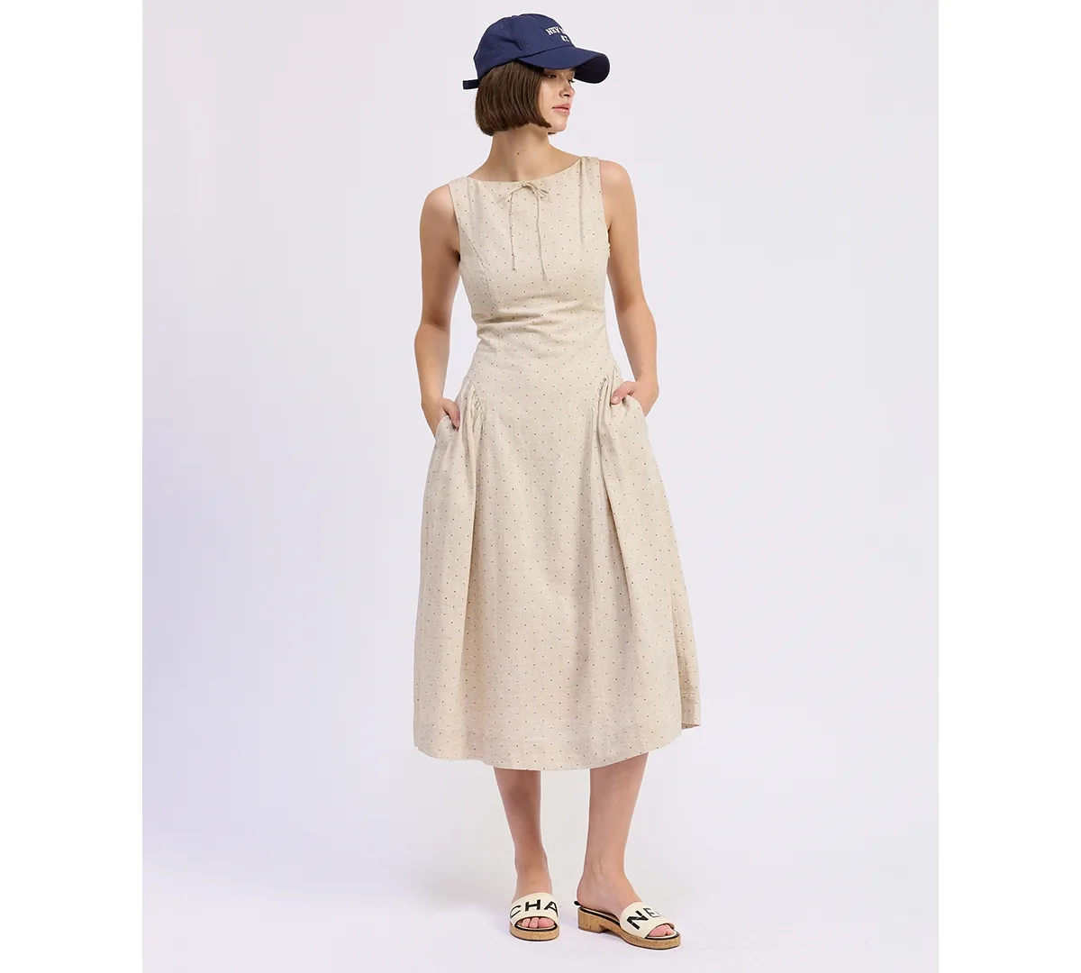 Blakely Sleeveless Boat Neck Midi Dress by En Saison