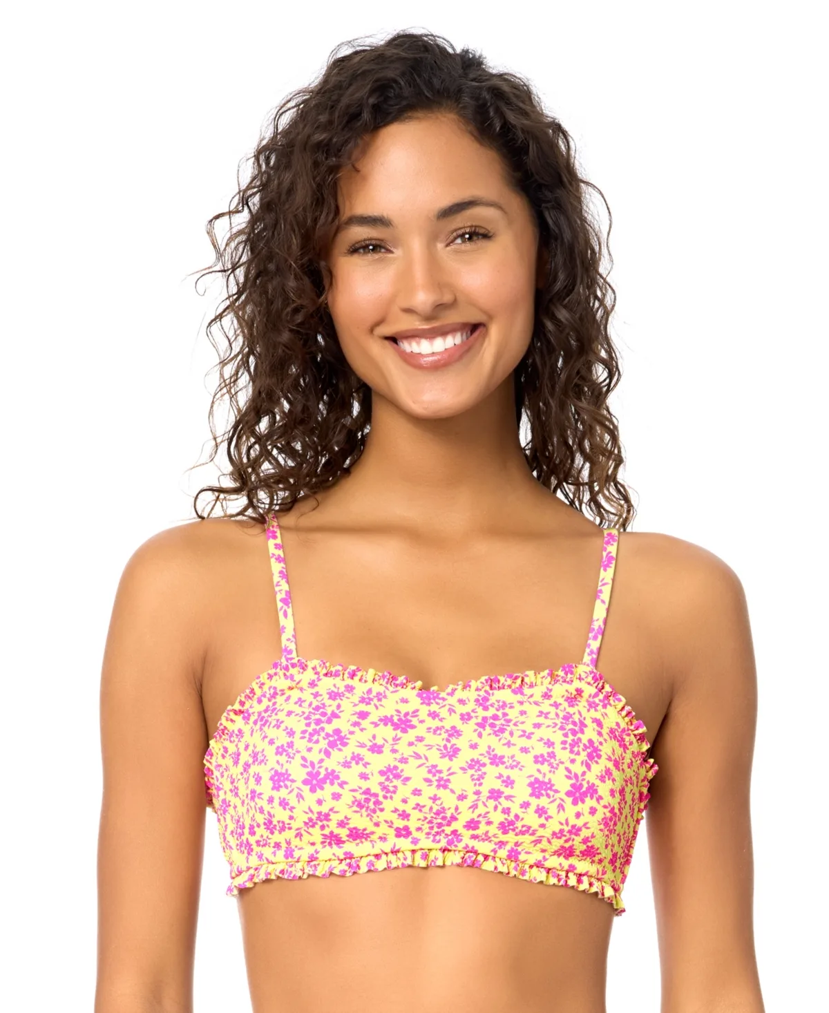 Bandeau Neck Printed Swim Bikini Top by Raisins