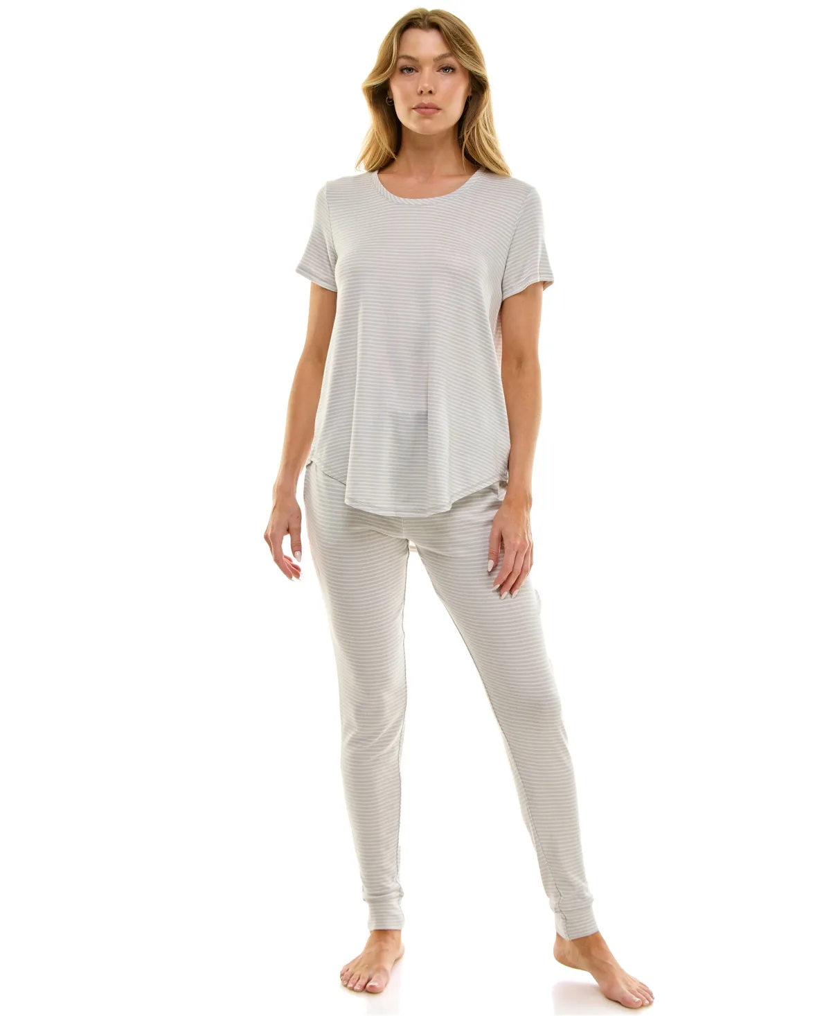 Scoop Neck T-Shirt & Jogger Pants Pajama Set by Roudelain