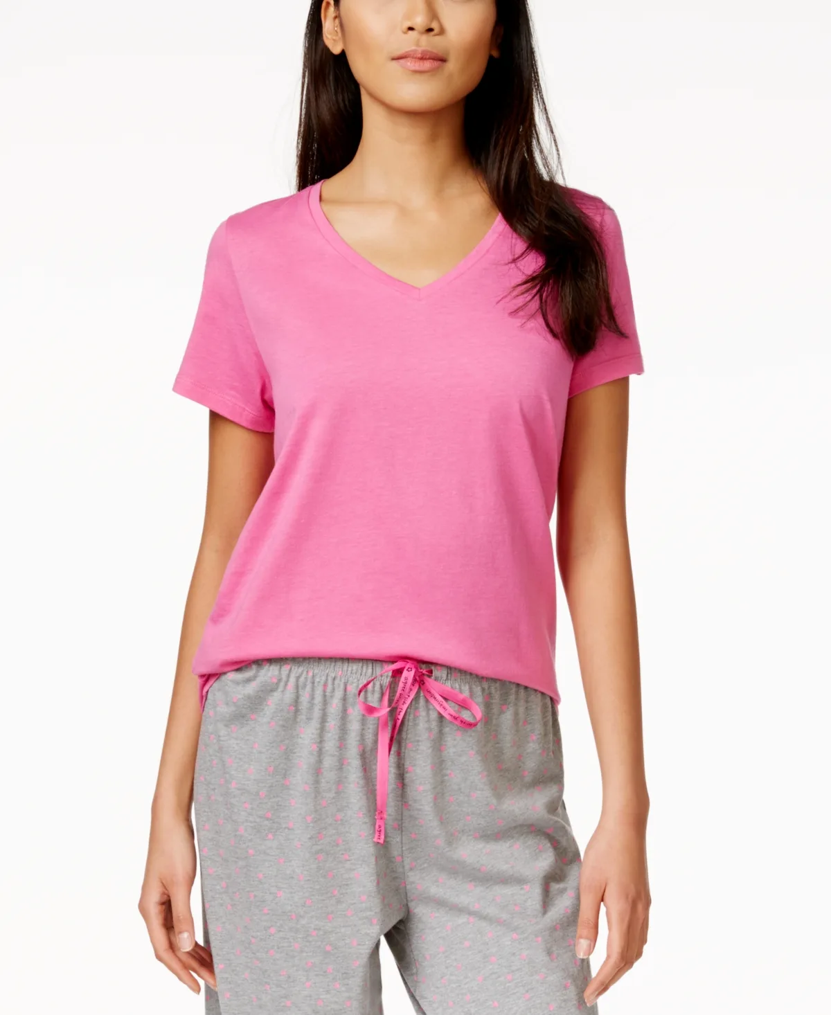 Sleepwell Solid S/S V-Neck T-Shirt with Temperature Regulating Technology by Hue