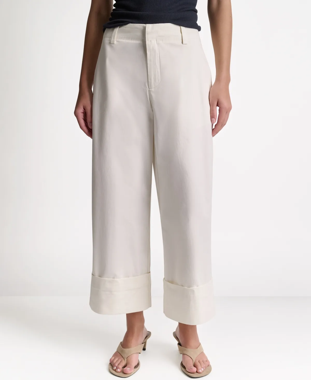 Cuffed Wide-Leg Cropped Pants by Bcbg