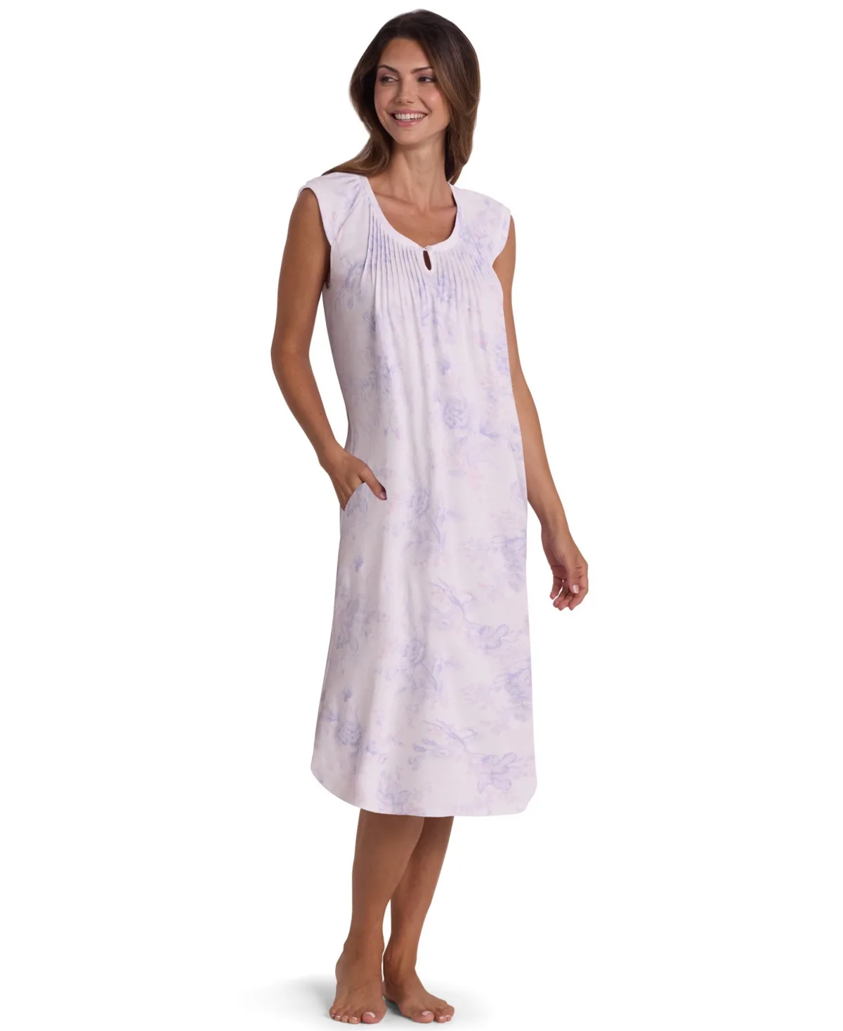 Scoop Neck Knitted Nightgown by Miss Elaine