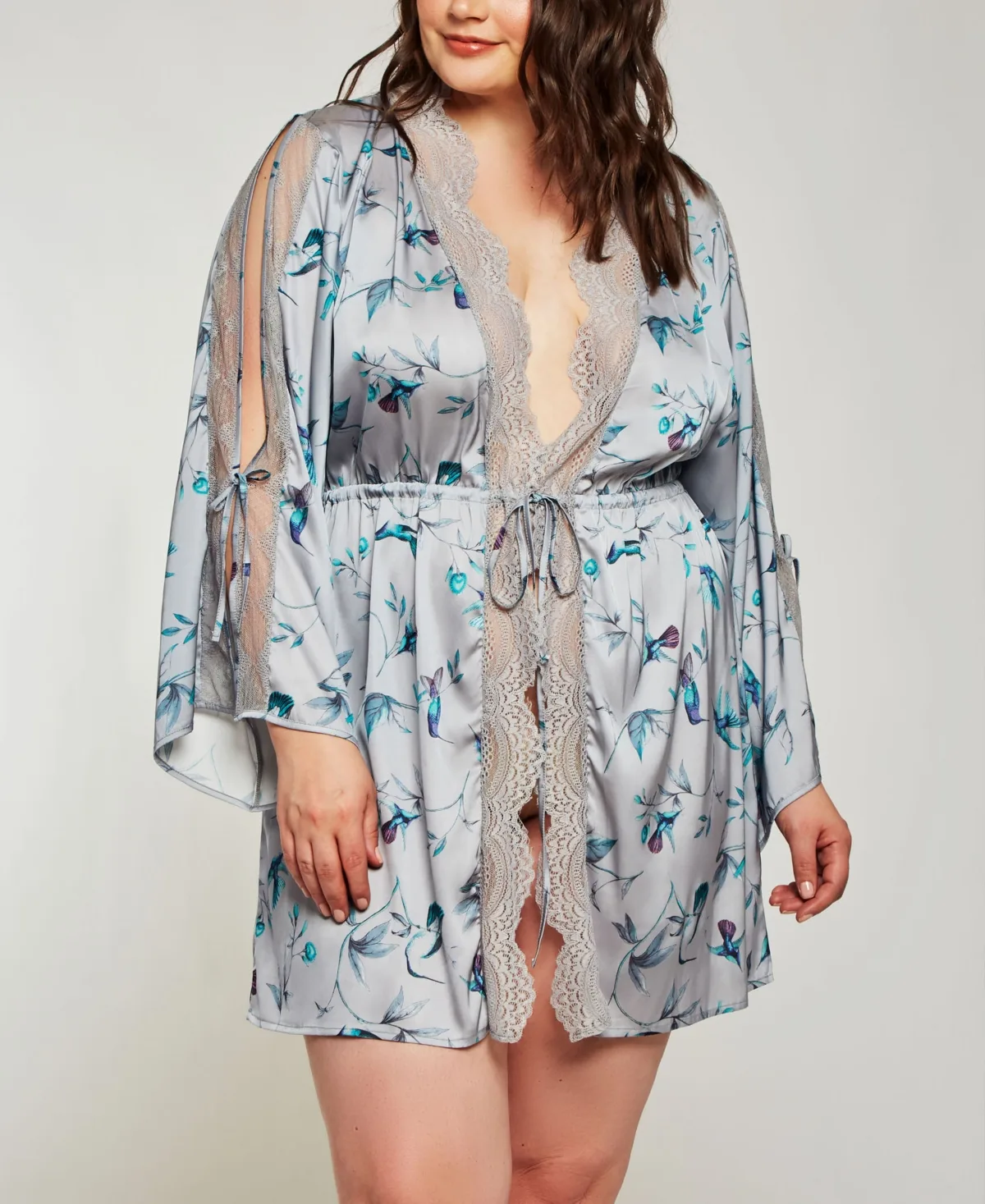 Hummingbird Print Robe Lingerie by Icollection